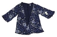 Tmavomodrý květinový cardigan Old Navy