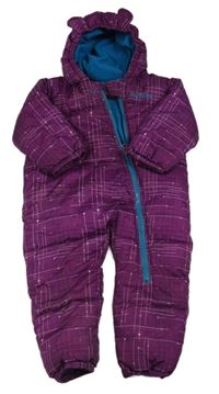 Fialová vzorovaná šusťáková zimní kombinéza s kapucí Dare 2B