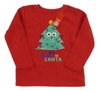 Nové - Červená fleecová mikina so stromkem Dunnes