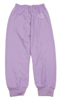 Lila športové tepláky so smajlíkom
