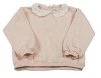 Svetloružová mikina s golierikom F&F