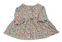 Barevné květinové bavlněné šaty Next