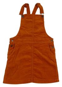 Oranžové manšestrové laclové šaty Hema