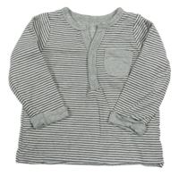 Bielo-čierne pruhované podšité tričko Mamas&Papas