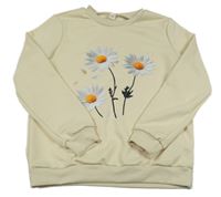 Svetlobéžová mikina s kvietkami