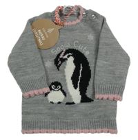 Nové - Šedý svetr s tučňáky