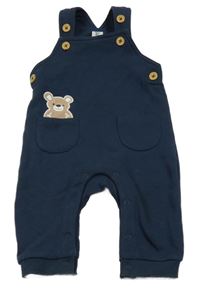 Tmavomodré laclové tepláky s medvědem Dopodopo