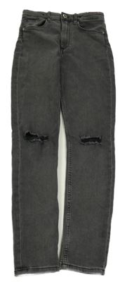 Sivé skinny rifle s vyšúchaním H&M