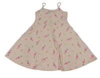 Svetloružové šaty s plameňáky Dopodopo