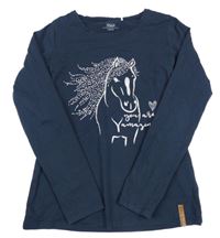 Tmavomodré tričko s koněm Yigga