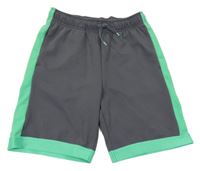 Tmavošedo-zelené športové kraťasy H&M