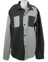 Pánská šedo-tmavošedá košilová bunda 