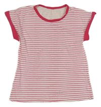 Bílo-růžové pruhované tričko
