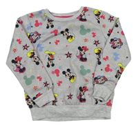 Sivá ľahká mikina s Mickeym a Minnie