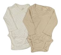 2x Pudrové + bílé puntíkované body H&M