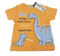 Oranžové tričko s dinosaury 