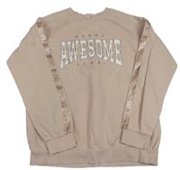 Pudrová mikina s nápisom H&M