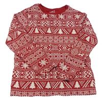 Červeno-biele vzorované pyžamové tričko M&S