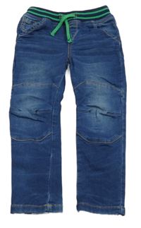 Tmavomodré teplákové rifle s úpletovým pasom Nutmeg