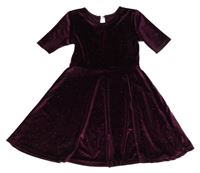 Lilkové zamatové trblietavé šaty zn. Dunnes