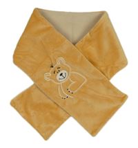 Béžová chlupatá šála s medvídkem 