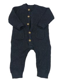 Tmavomodrý pletený overal s kapsami George