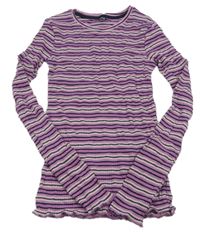 Fialovo-tmavomodré rebrované tričko