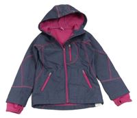 Tmavomodrá melírovaná softshellová bunda s kapucí Y.F.K.