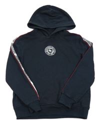 Tmavomodrá mikina s logem a kapucí Abercrombie&Fitch