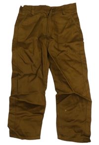 Medové plátenné chino nohavice