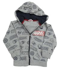 Sivá prepínaci mikina s hrdinami a kapucňou Marvel