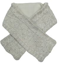 Bílo-modro-růžová melírovaná třpytivá vzorovaná šála Matalan