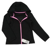 Nové - Černá prošívaná propínací mikina s kapucí Dunnes 