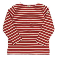 Červeno-smotanové pruhované tričko
