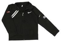 Čierna rebrovaná športová prepínaci mikina s pruhy Nike