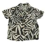 Antracitovo-smotanová vzorovaná košeľa