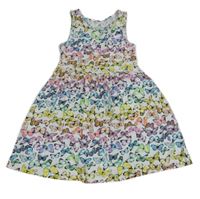 Biele bavlnené šaty s motýly H&M