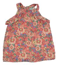 Ružovo-farebný kvetovaný šifónový top Kiki&Koko