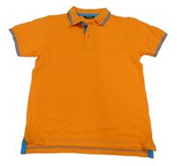 Oranžové polo tričko s modrým lemem George