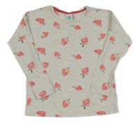 Sivé tričko s jahodami