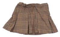 Hnedo-čierna vzorovano/kostkovaná skladaná sukňa H&M
