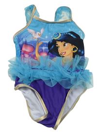 Modro-zlaté jednodielne plavky s Jasmínou Disney