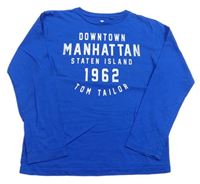 Tmavomodré tričko s nápisom Tom Tailor