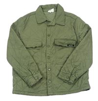 Khaki prešívaná košeľová lehce zateplená bunda Topolino