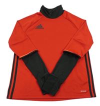Červeno-čierne športové tričko s logom Adidas