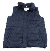 Tmavomodrá šušťáková prešívaná zateplená vesta X-mail