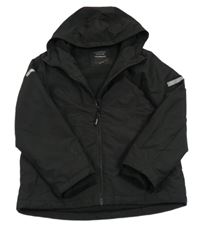 Čierna šušťáková zimná bunda s kapucňou Primark