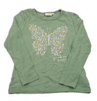 Khaki triko s motýlem Kids