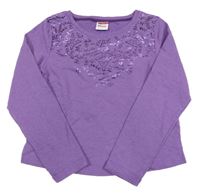 Fialová crop mikina se vzorem Yigga