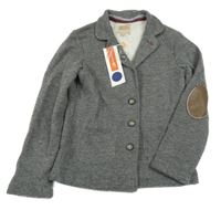 Nové - Šedo-bílé vzorované teplákové sako s náloketníky Marines